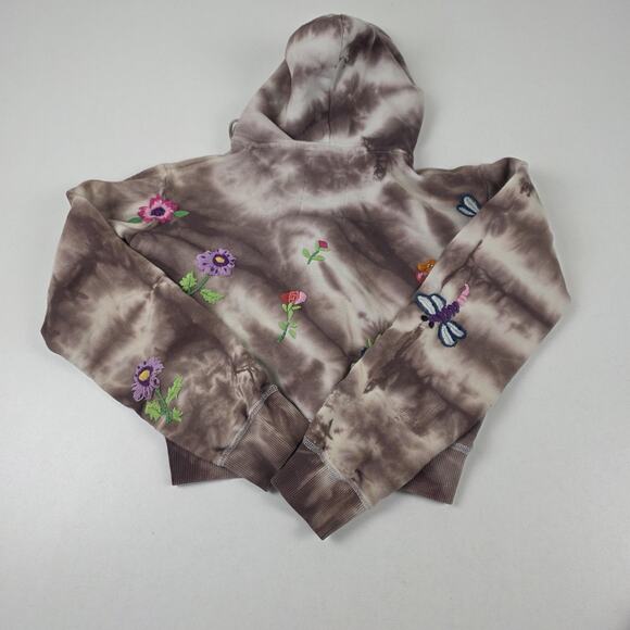 VTG Y2K Miss Me Hoodie Womens Small Tie-Dye Zip Up Embroidered Floral Butterfly - Picture 11 of 12